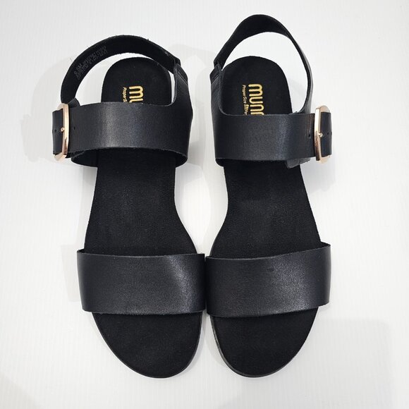 Munro Cleo Sandal Open Toe Buckle Black Leather Womens Size 9.5 - Picture 7 of 13